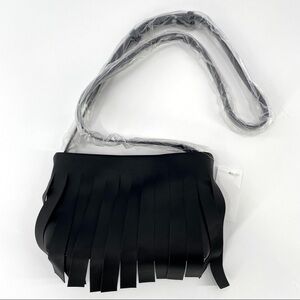 NWT Black French Connection Fringe Handbag